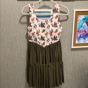 The Magic Box Women’s Mesh Tank Dress-Magical Night Before Christmas